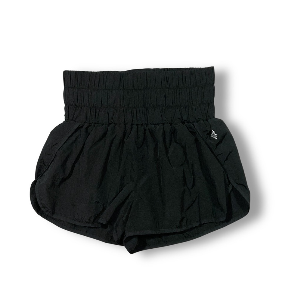 Free People FP Movement High Rise Athletic Shorts Sz M Black Active Gym Workout